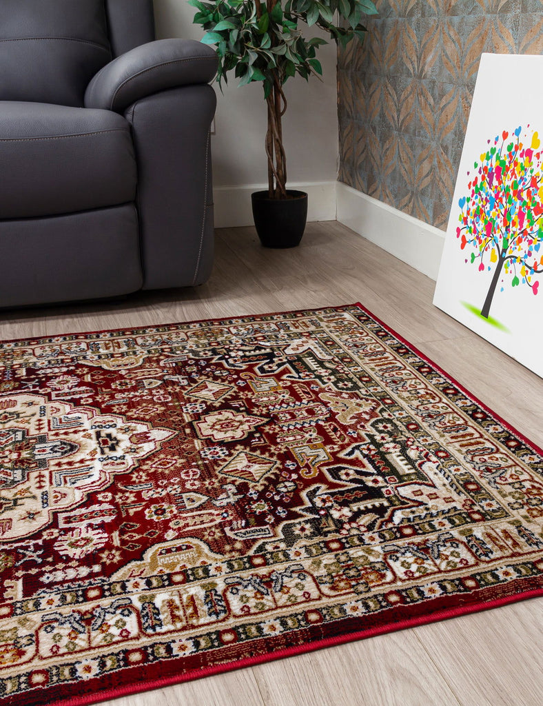 Aziza Medallion Rug - Red - MacCarthys