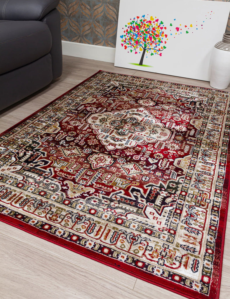 Aziza Medallion Rug - Red - MacCarthys