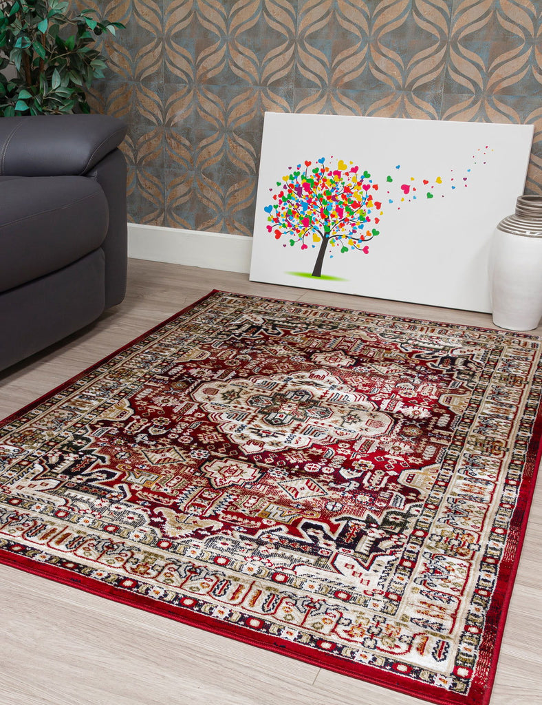 Aziza Medallion Rug - Red - MacCarthys