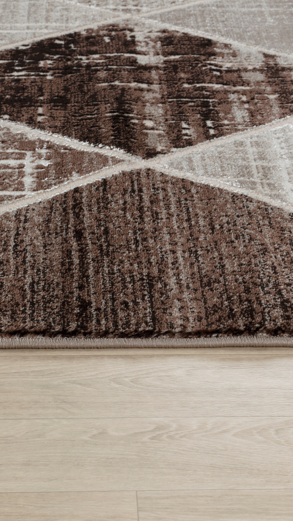 Berika Diamond Light Brown/Beige Rug - MacCarthys