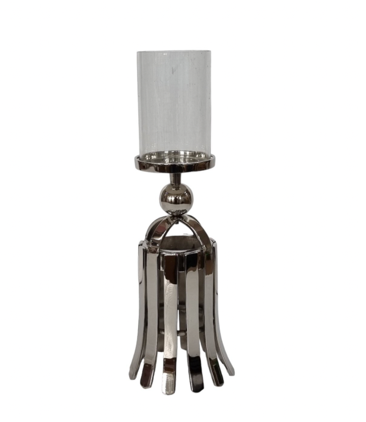 Bell Candleholder Nickel Plated with Glass - MacCarthys