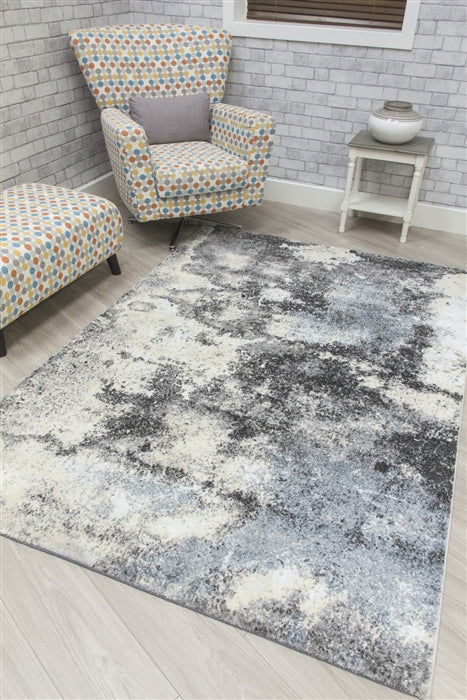 Callisto Storm - Grey/Blue Abstract Rug - MacCarthys