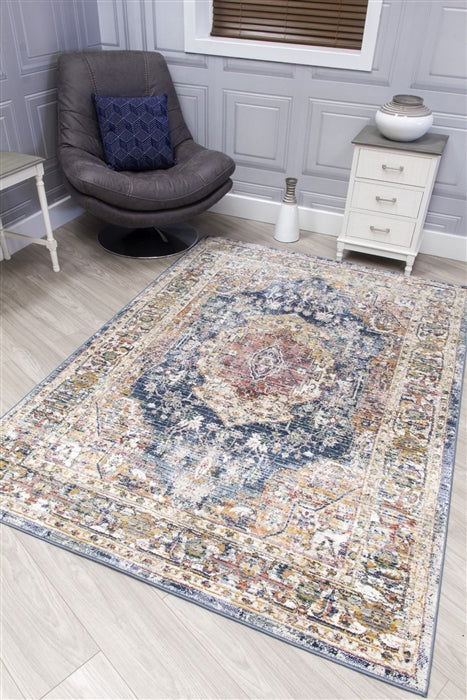 Boho Medallion - Distressed Blue Rug - MacCarthys