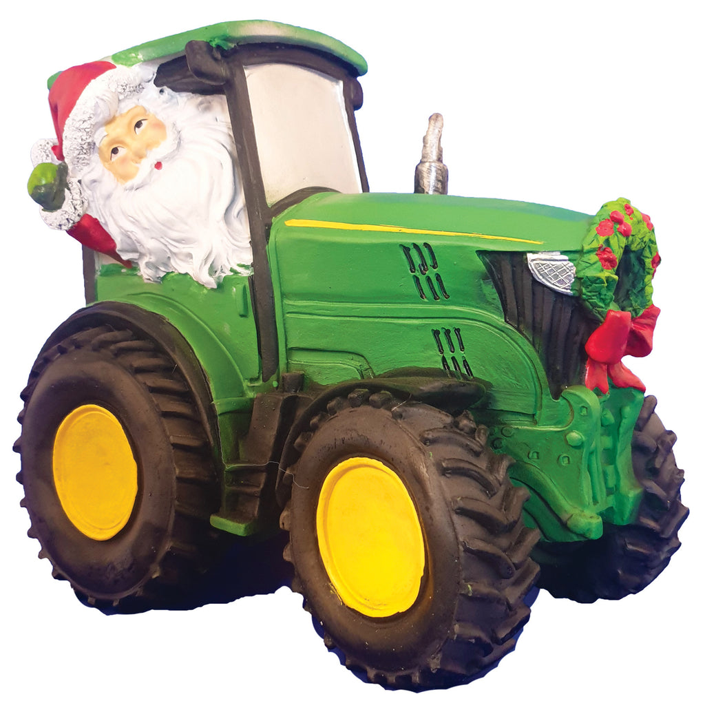 Santa In John Deere Tractor - MacCarthys