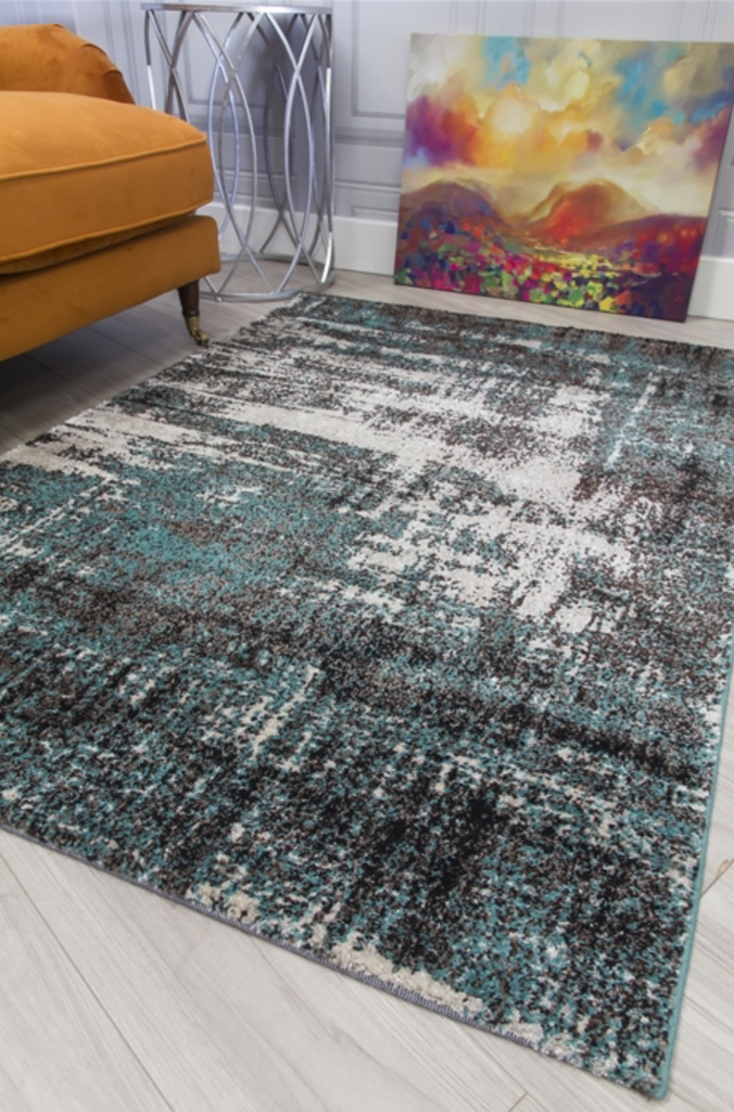 Callisto Accents - Green Abstract Rug - MacCarthys