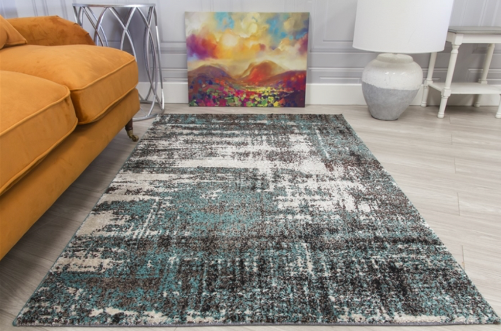 Callisto Accents - Green Abstract Rug - MacCarthys