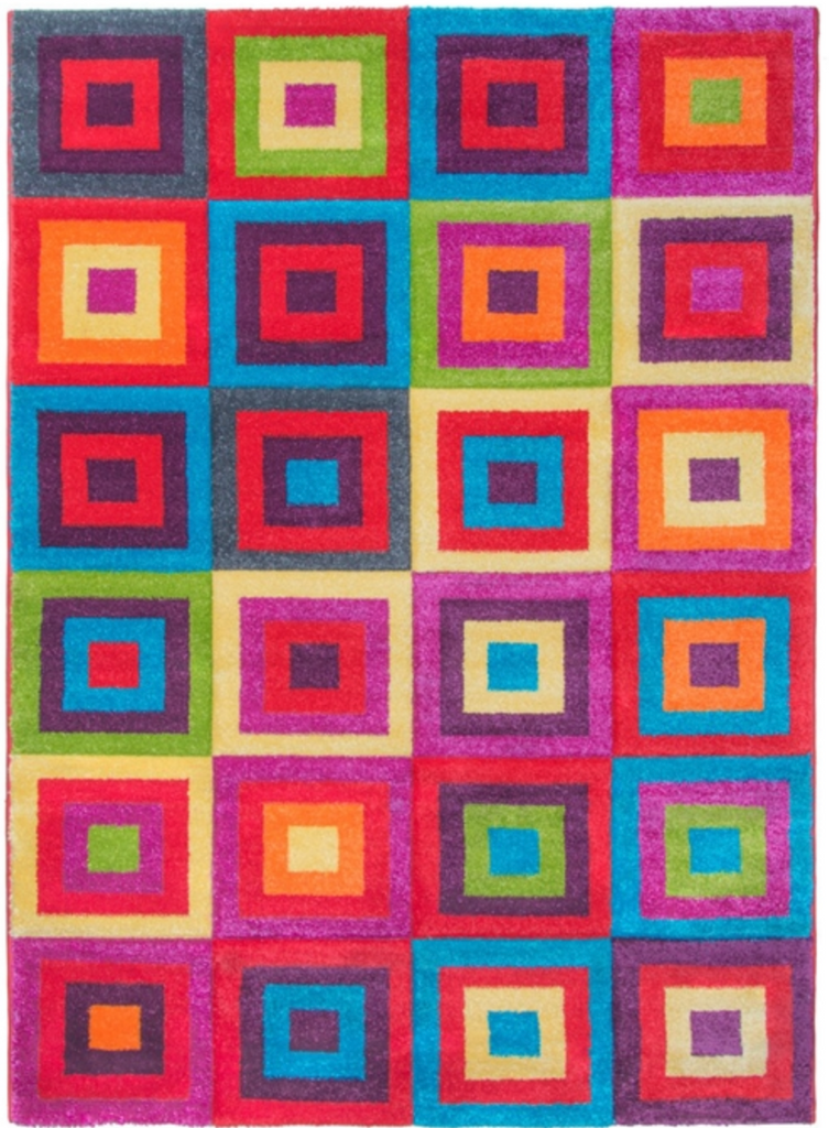 Candy Squares Multicoloured Rug - MacCarthys