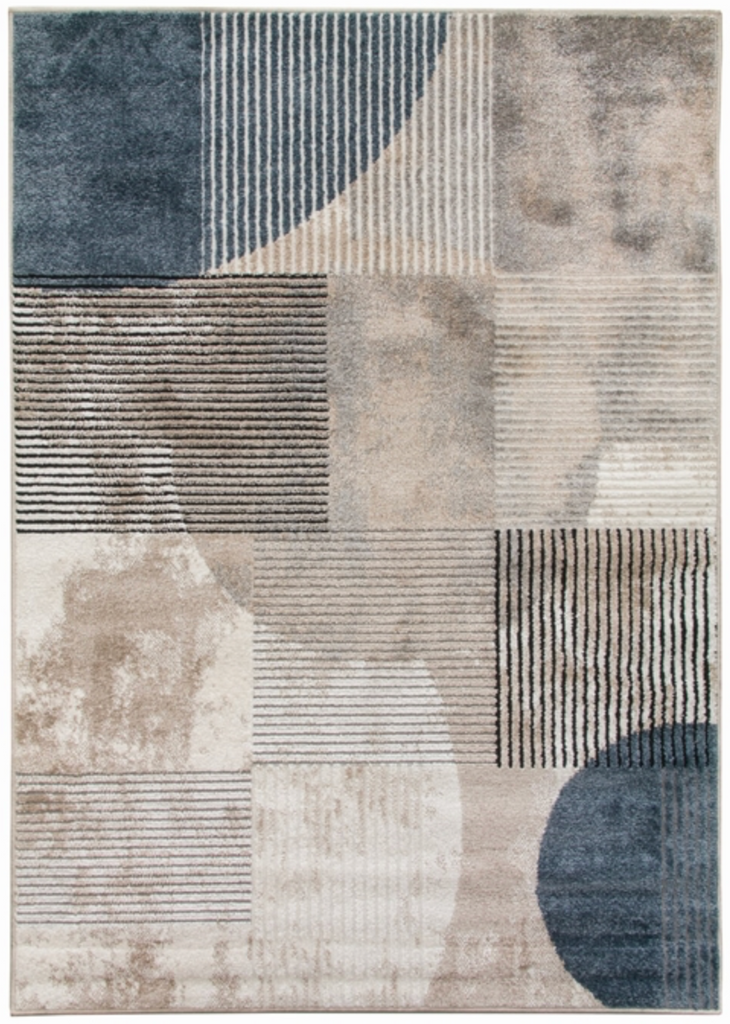 Casino Geo Blue Abstract Modern Rug - MacCarthys