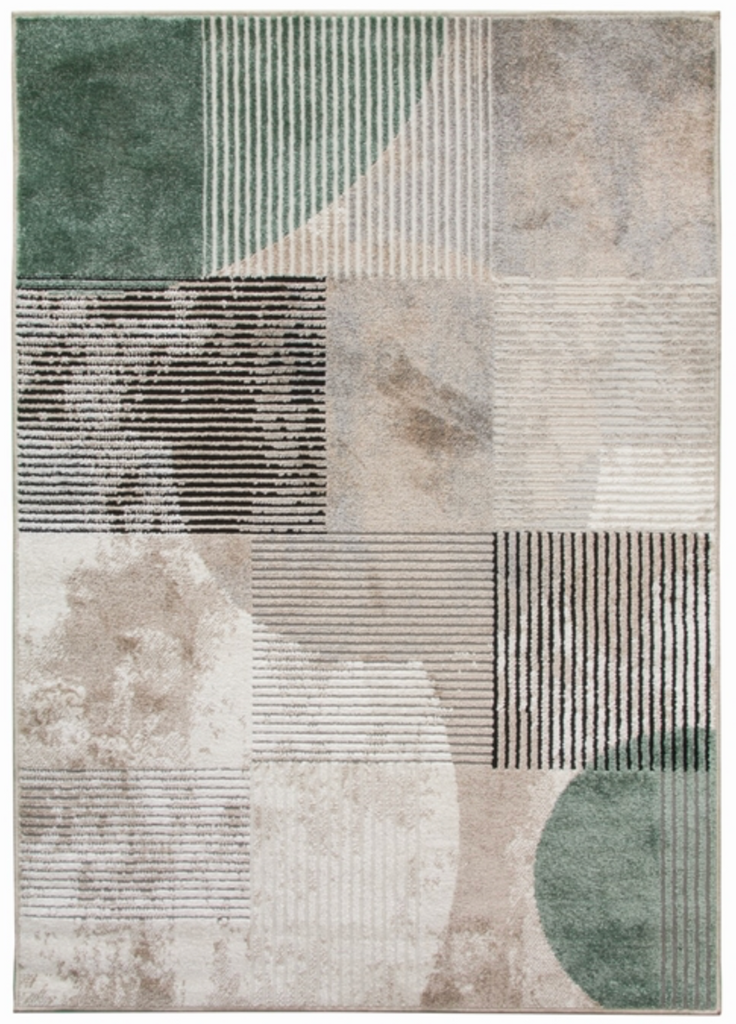 Casino Geo Green Abstract Modern Rug - MacCarthys