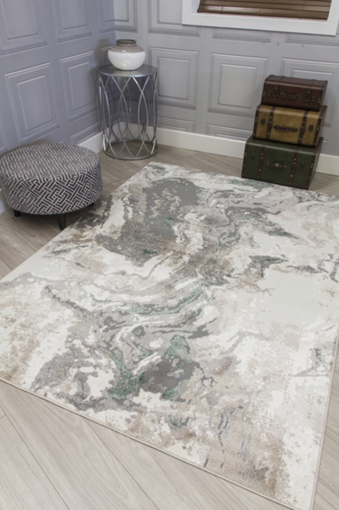 Casino Marble - Green Greige Abstract Rug - MacCarthys