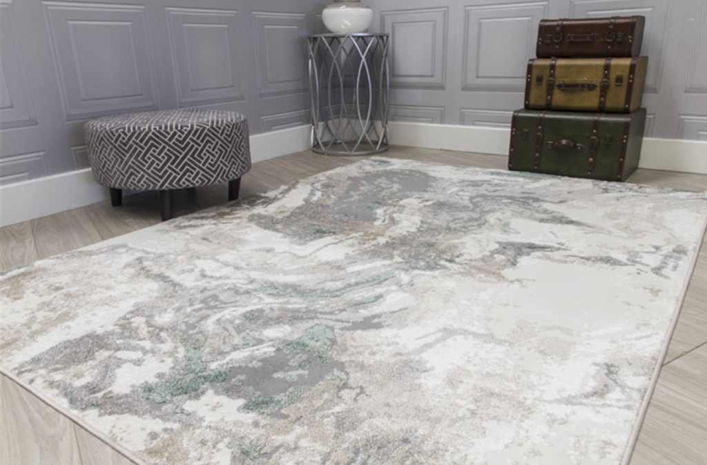 Casino Marble - Green Greige Abstract Rug - MacCarthys