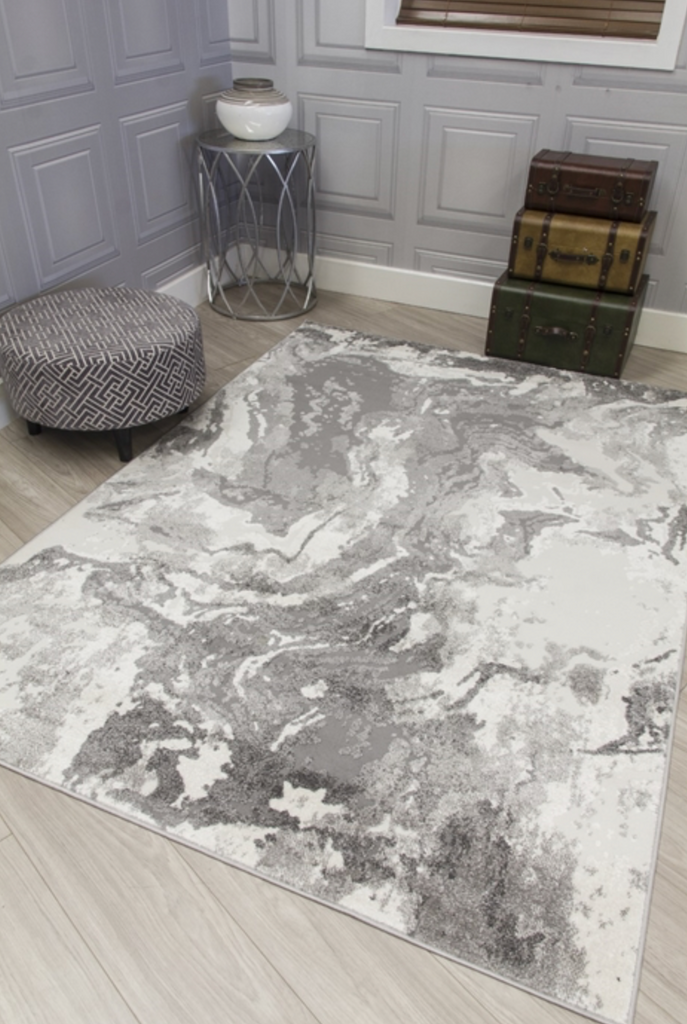 Casino Marble - Grey Abstract Rug - MacCarthys