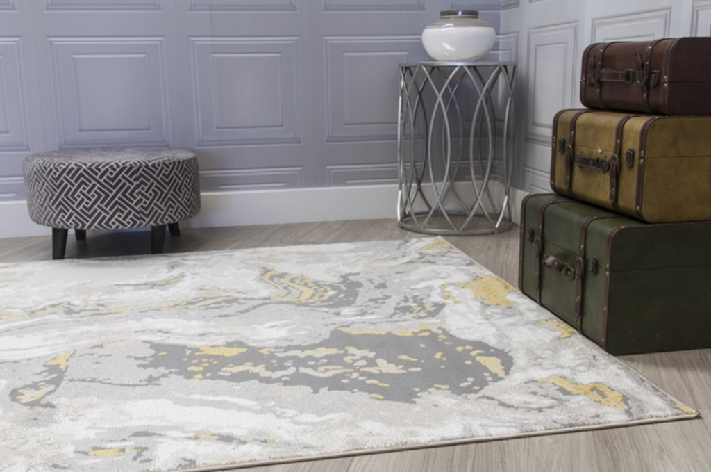 Casino Marble - Ochre Abstract Rug - MacCarthys