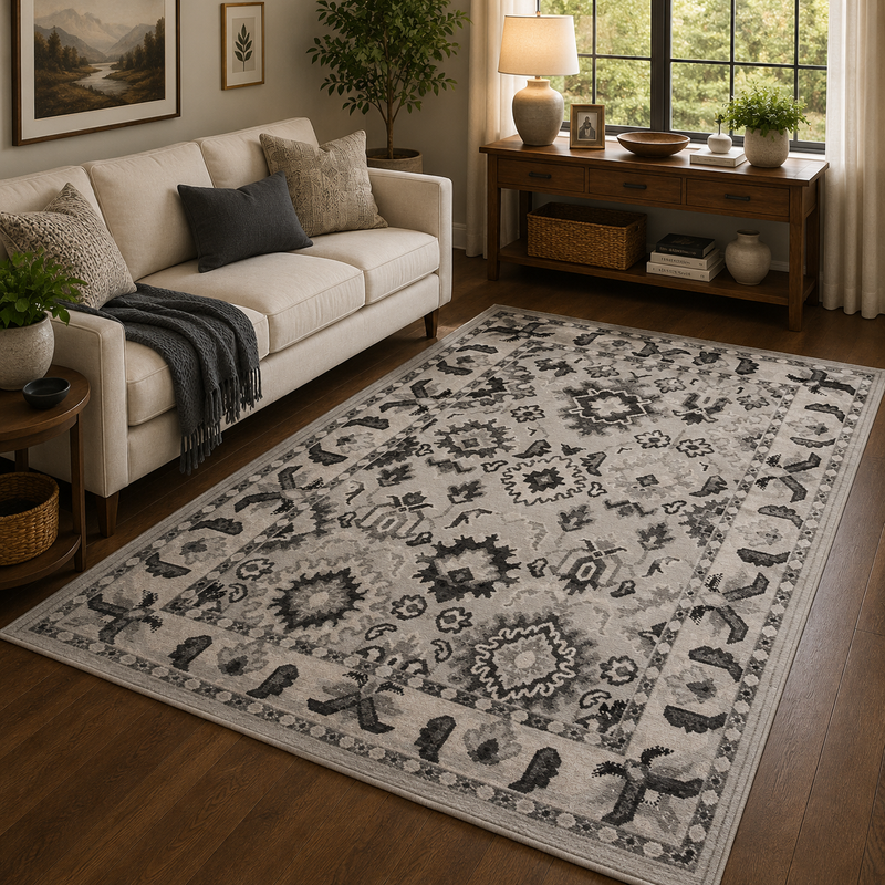 Balletto Grey & Charcoal Modern Contemporary Rug