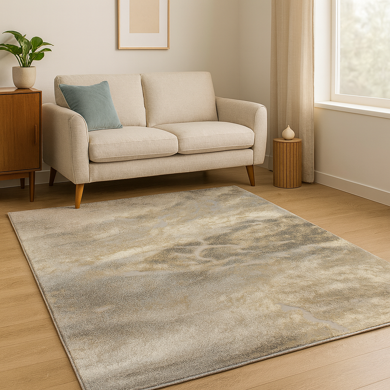 Grey/Cream Rug | Minimal Style Rug | Callisto Mist
