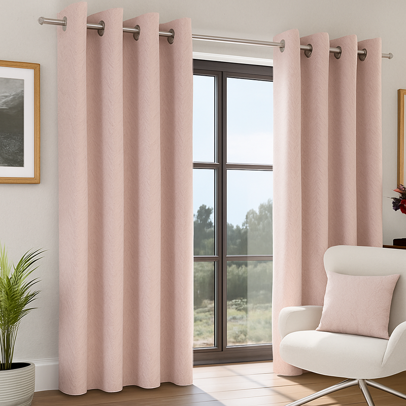 Marseilles Pink  Minimal Interlined Curtains