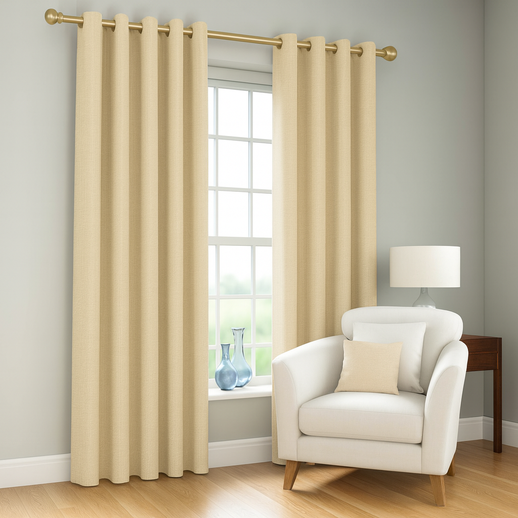 Beige/Sand Blackout Curtains | Minimal Pattern | Lunar