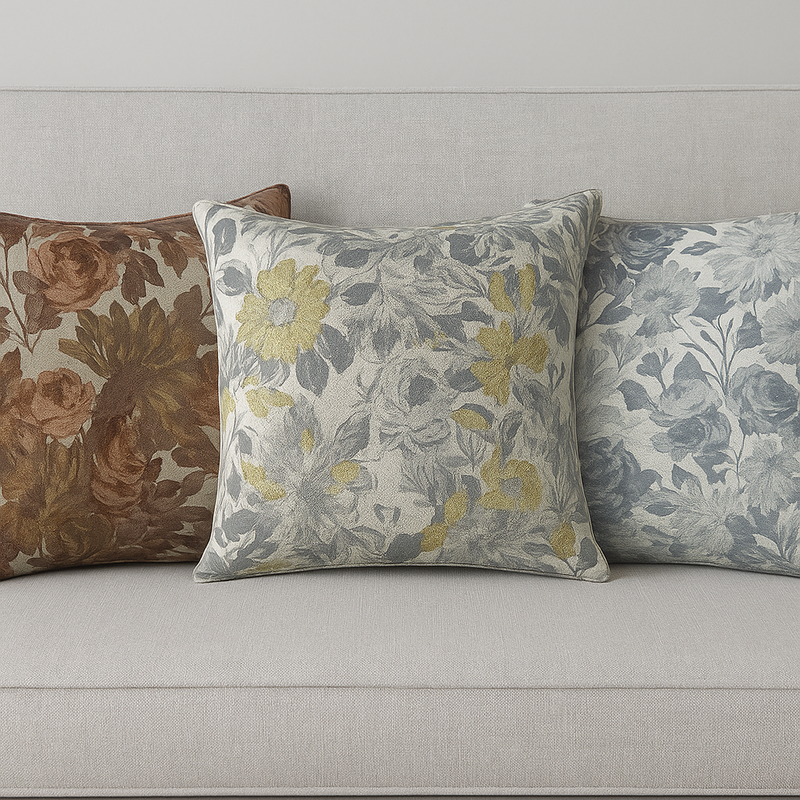 Naples Matching Cushion Cover | Blue | Gold | Russet