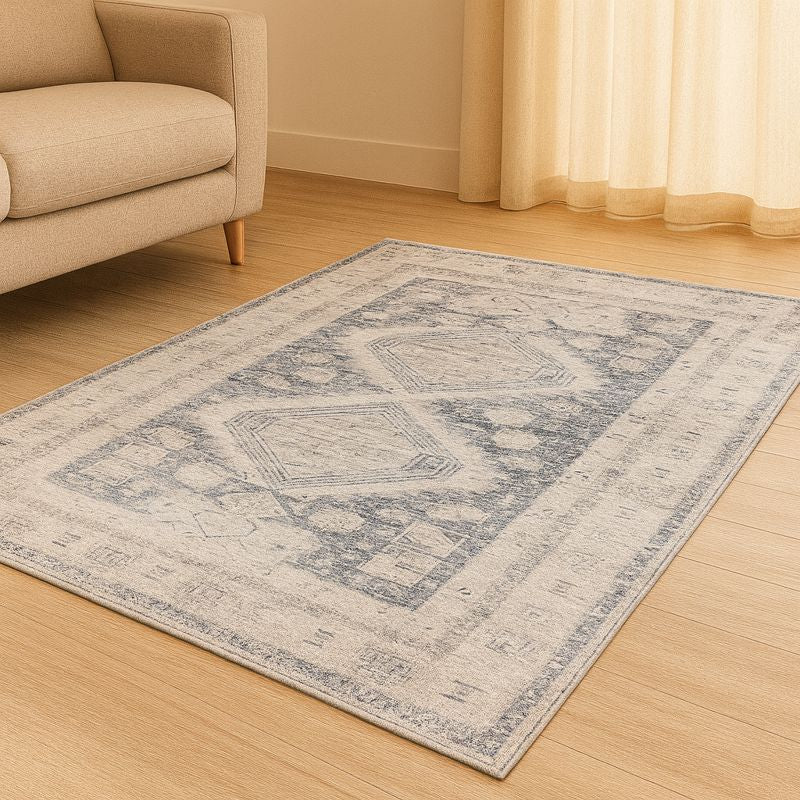 Modena Giza White & Blue Classic Bohemian Rug