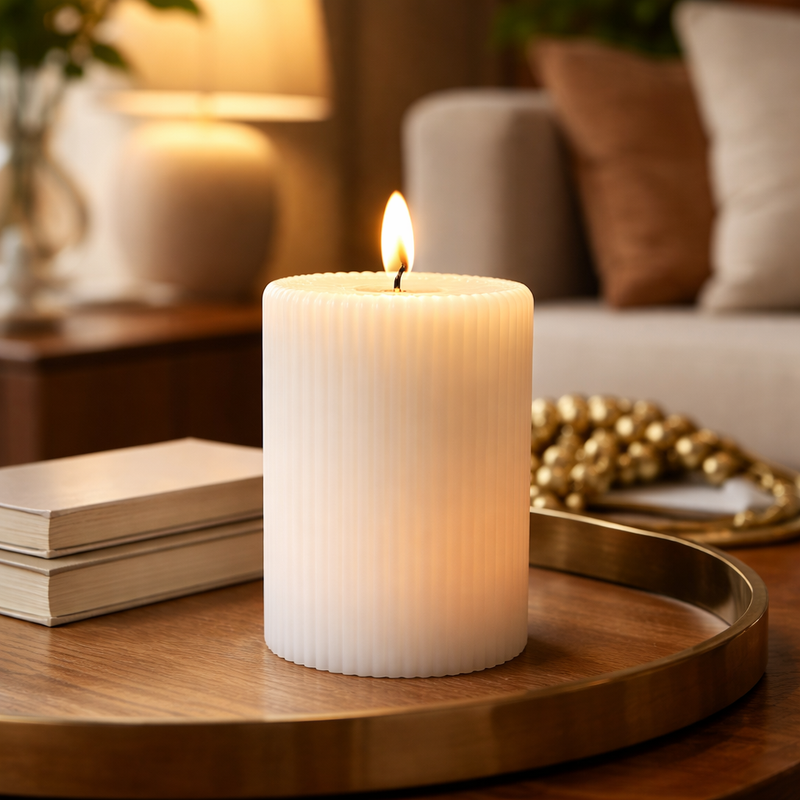 LED White Candle - 10cm