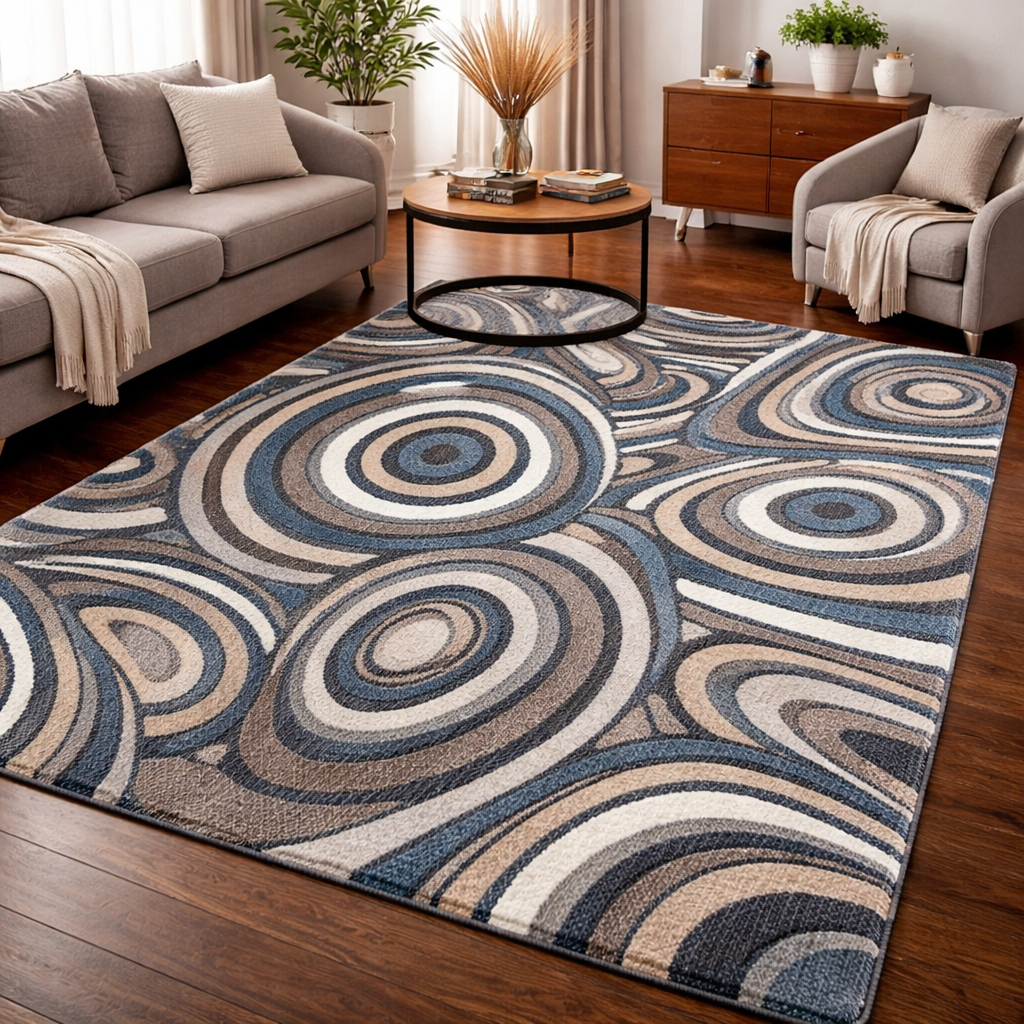 Blue Rug | Alessia Oasis | Abstract Pattern Rug