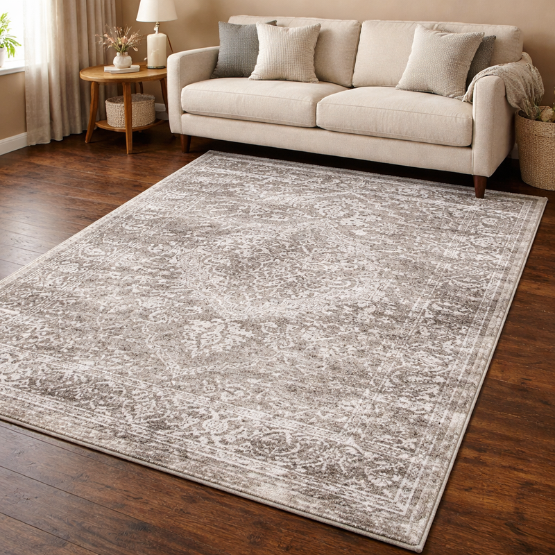 Antika Medallion Taupe & Beige Oriental Bohemian Rugs