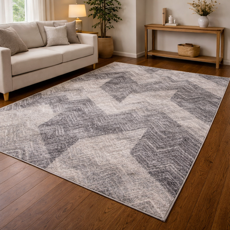 Ardenne Chevy Grey & Charcoal Contemporary Abstract Rug