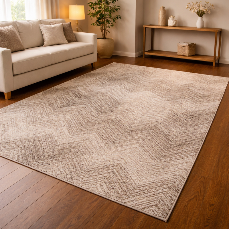 Ardenne Chevy Grey & Beige Contemporary Abstract Rug
