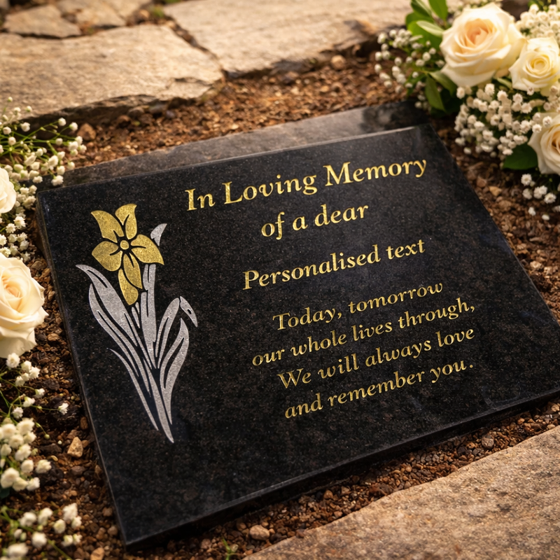 Personalised Sand Blasted Granite Plaque - Today, Tomorrow & Our Whole Lives
