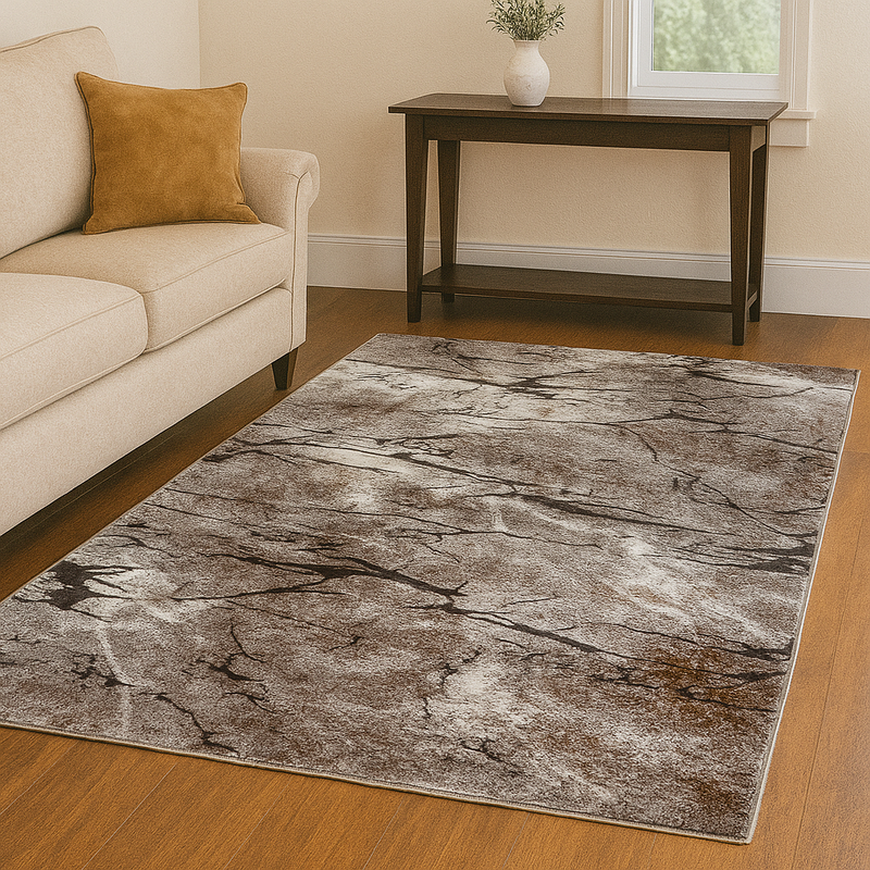 Glitz Marble Grey & Charcoal Modern Contemporary Rug