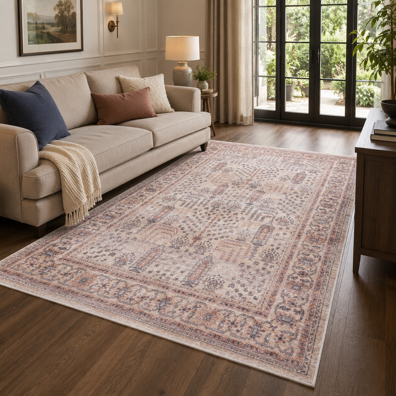 Kashmera Marcella Blue & Brown Oriental Bohemian Rug