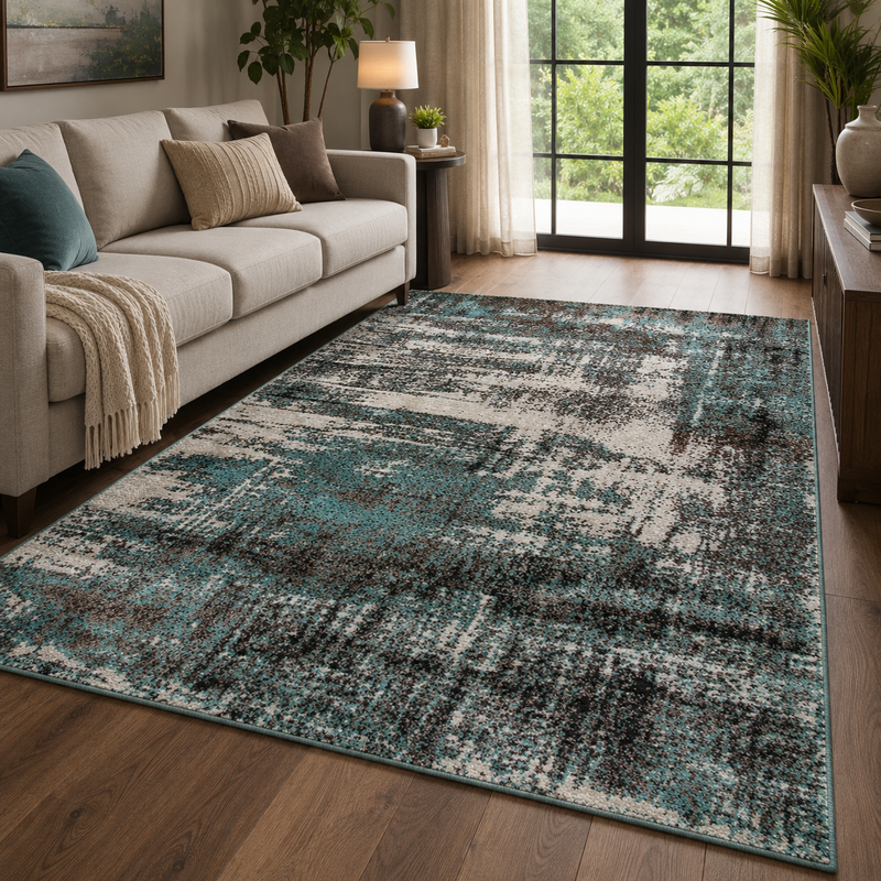 Callisto Accents Green & Cream Plush Contemporary Rug
