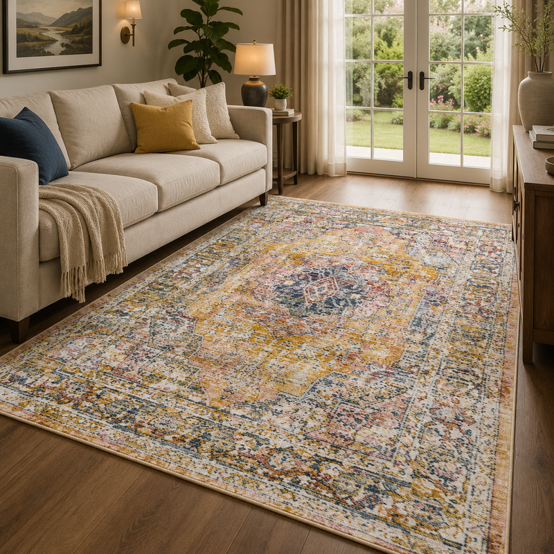 Boho Medallion Ochre & Yellow Classic Vintage Rug