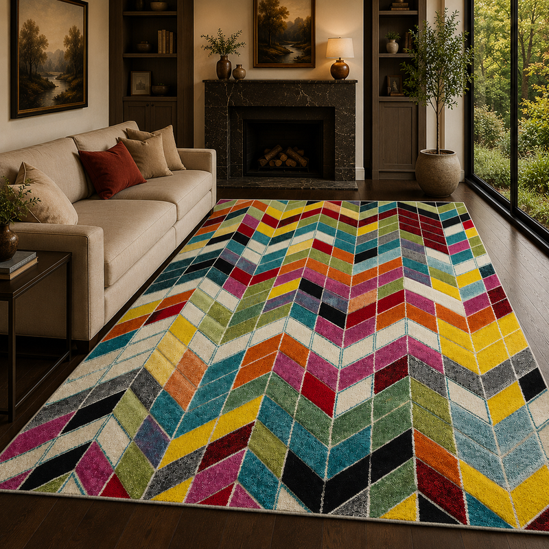 Urco Spectra Ocala Multi Coloured Abstract Contemporary Rug