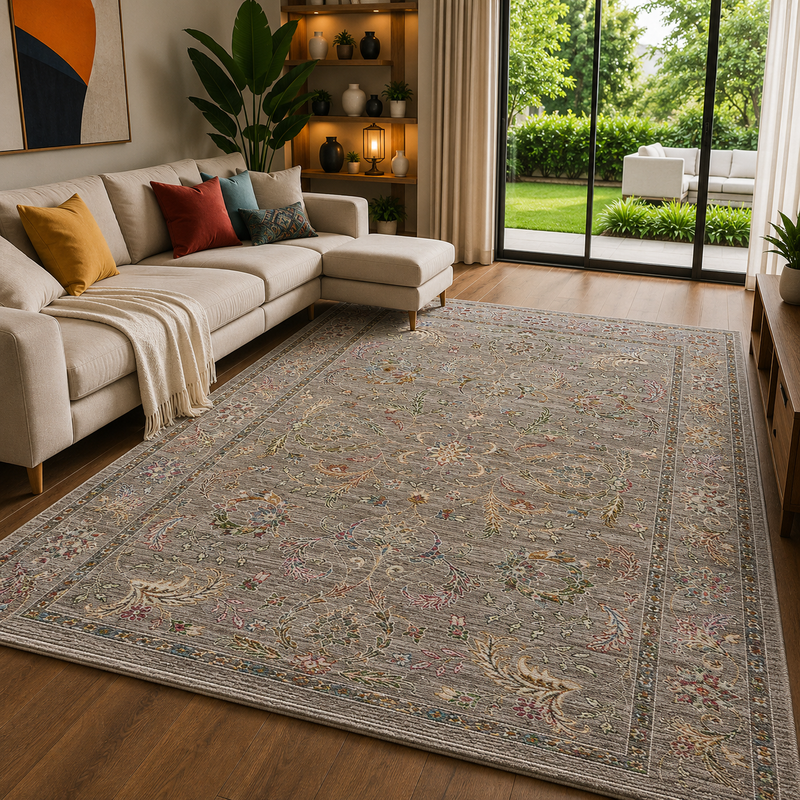 Prestige Sojourn Mesa Grey & Beige Vintage Oriental Rug