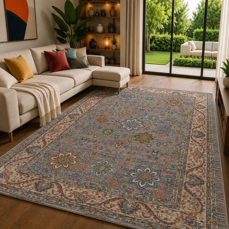 Prestige Sojourn Koppie Grey & Beige Vintage Oriental Rug