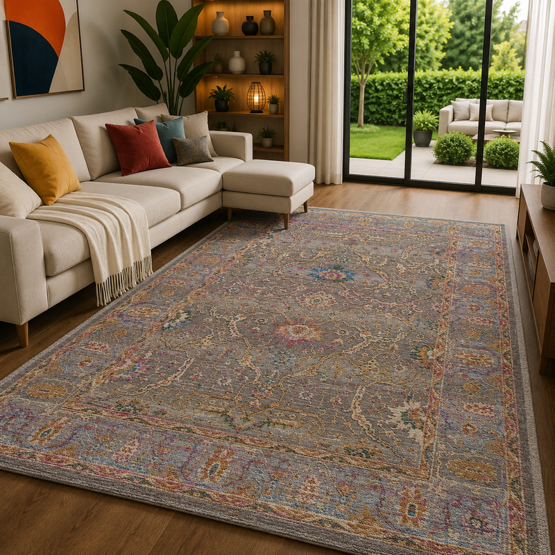 Prestige Sojourn Berg  Purple & Grey Vintage Oriental Rug