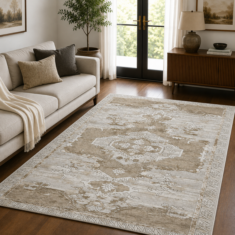 Urco Petra Ajanta Natural & Grey Classic Vintage Rug