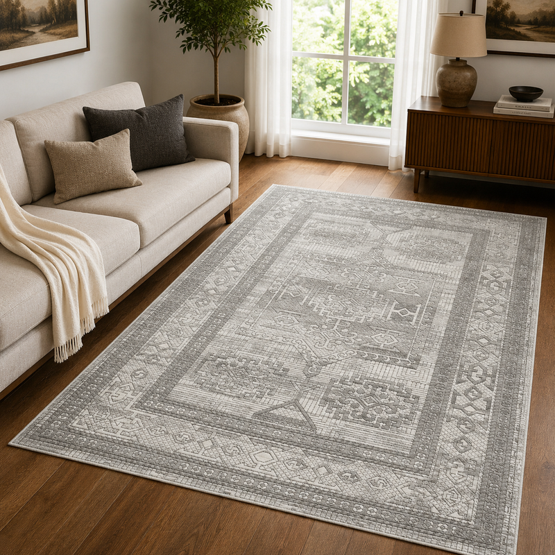 Urco Petra Ellorah Grey Classic Vintage Roman Rug