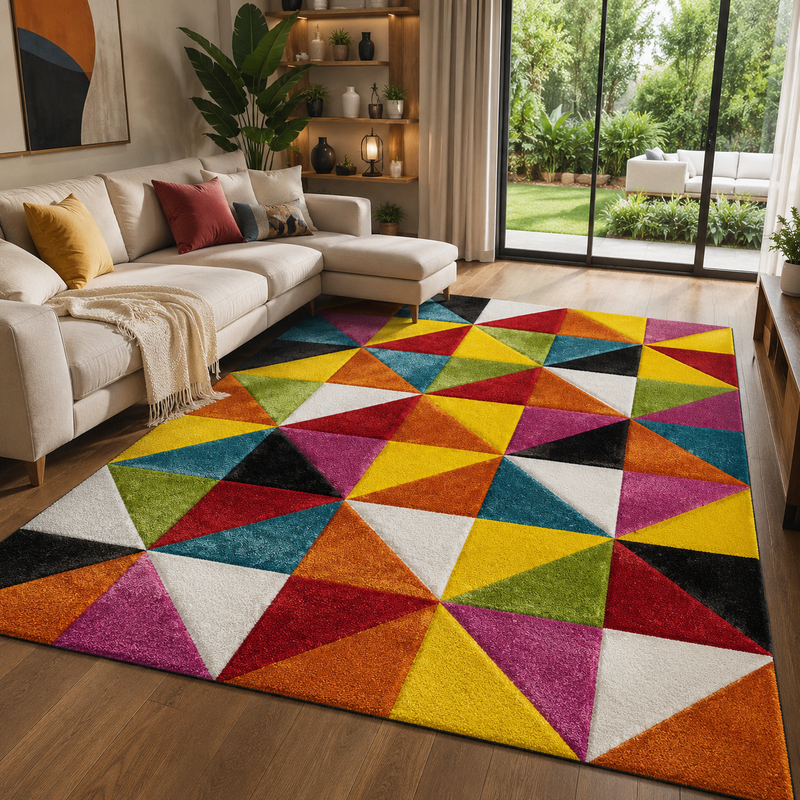 Urco Spectra Destin Multi Coloured Abstract Contemporary Rug