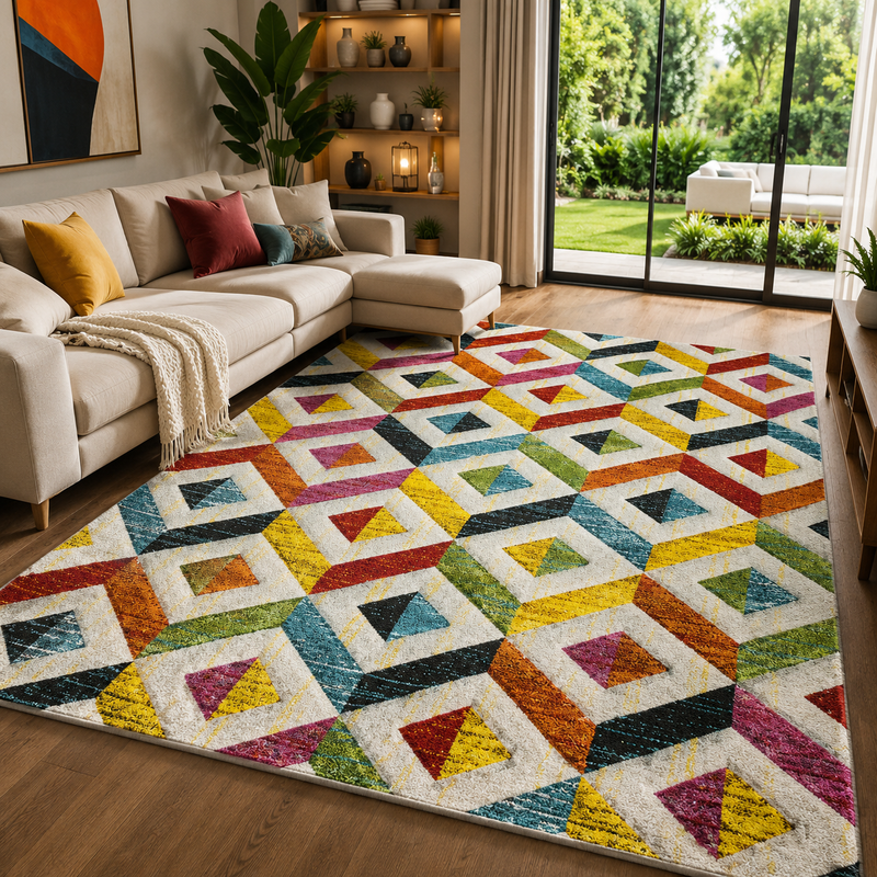 Urco Spectra Sarasota Multi Coloured Abstract Contemporary Rug