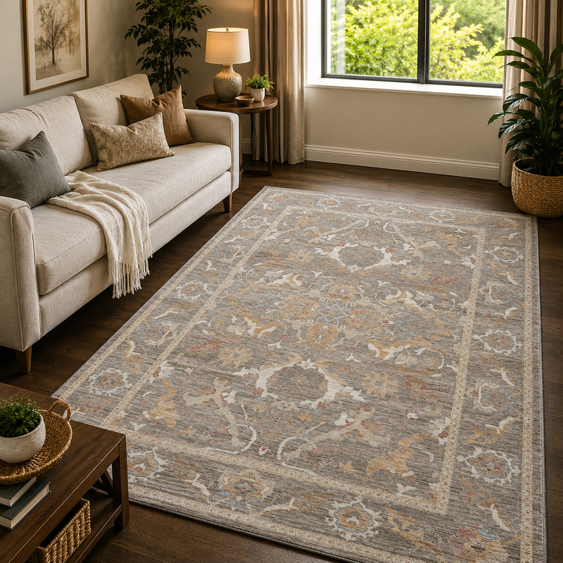 Prestige Keyon Alia Grey & Brown Oriental Vintage Rug