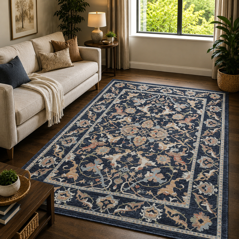 Prestige Keyon Alia Navy & Grey Oriental Vintage Rug