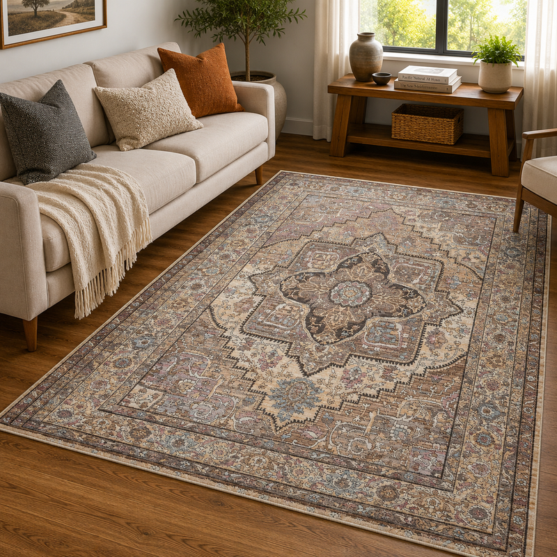 Prestige Alia Grey & Brown Classic Vintage Rug