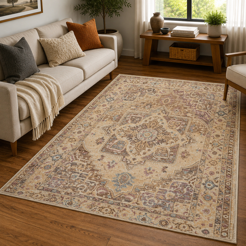 Prestige Alia Biege & Tan Classic Vintage Rug