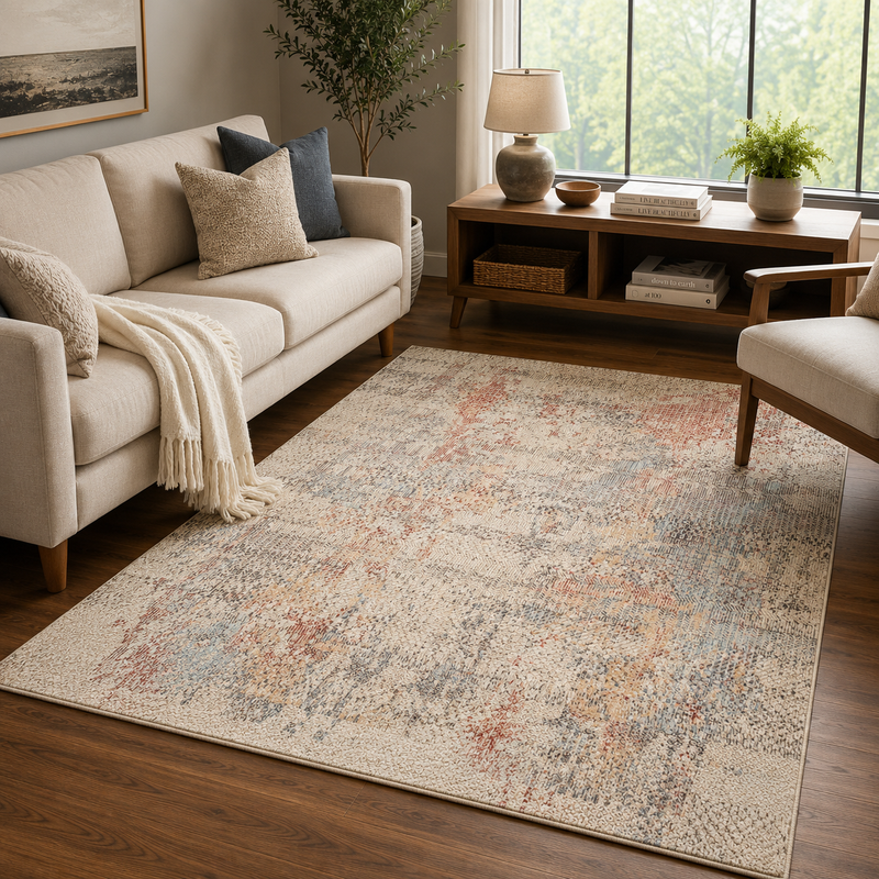 Prestige Alia Biege & Rose Minimal Luxury Contemporary Rug