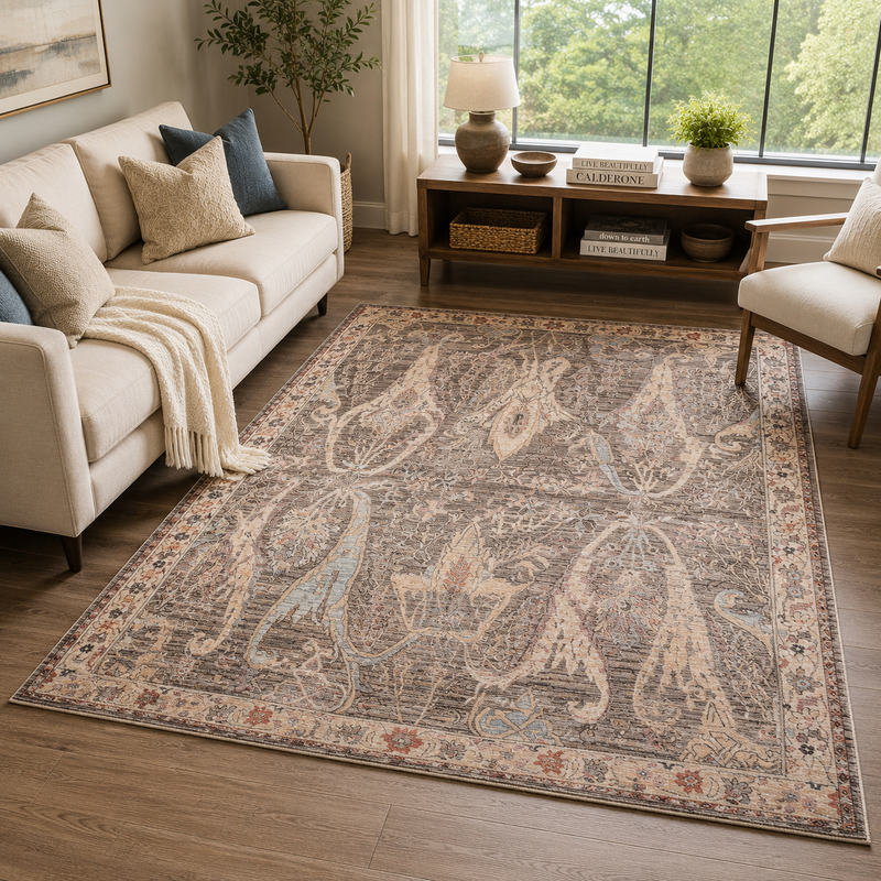 Prestige Alia Charcoal & Beige Classic Vintage Rug