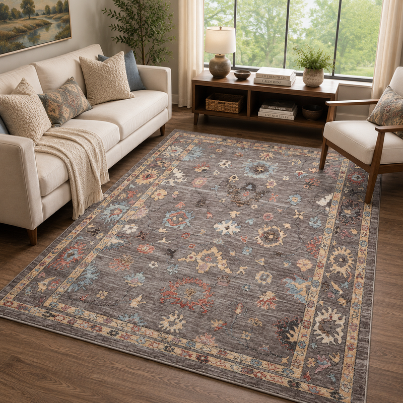 Prestige Alia Grey & Gold Bohemian Vintage Rug