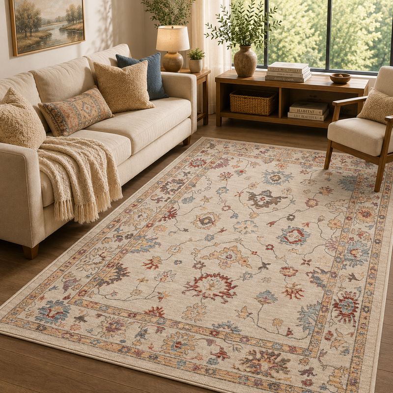 Prestige Alia Beige & Gold Oriental Vintage Rug