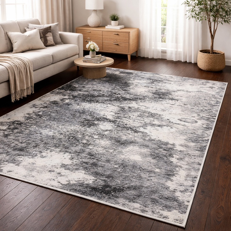 Callisto Storm Grey & Charcoal Modern Contemporary Rug